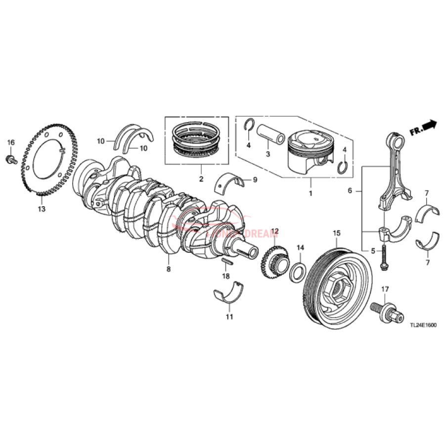 Ring Set, Piston (Over Size) (0.25) (13021-RL5-A01) - 2