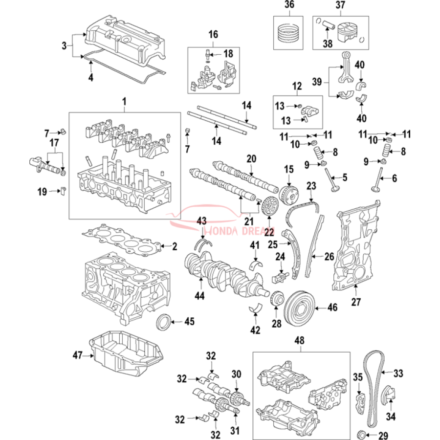 Piston Set (0.25) (13030-RL5-A10) - 1