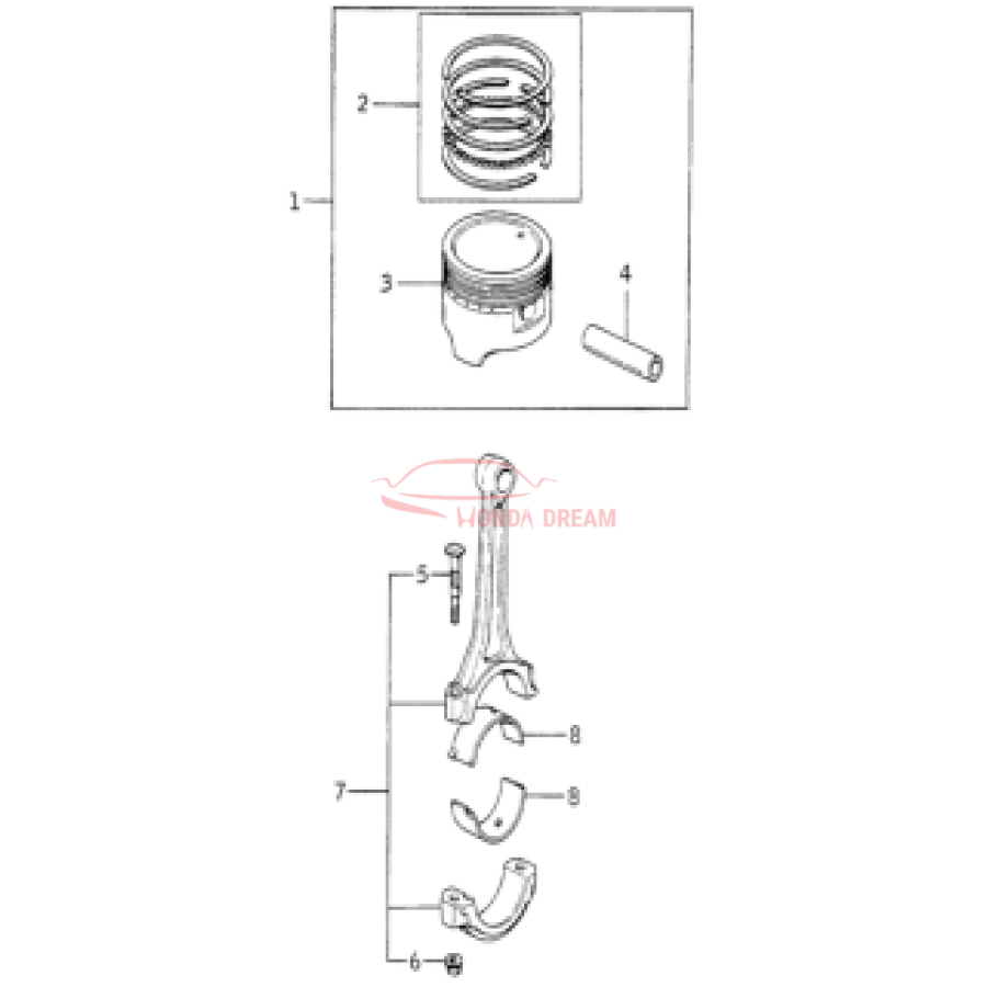 Piston Set (STD) (13101-689-000) - 2