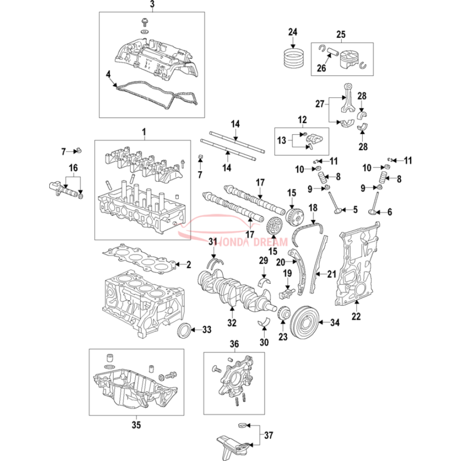 Crankshaft  (13310-6A0-A00) - 1