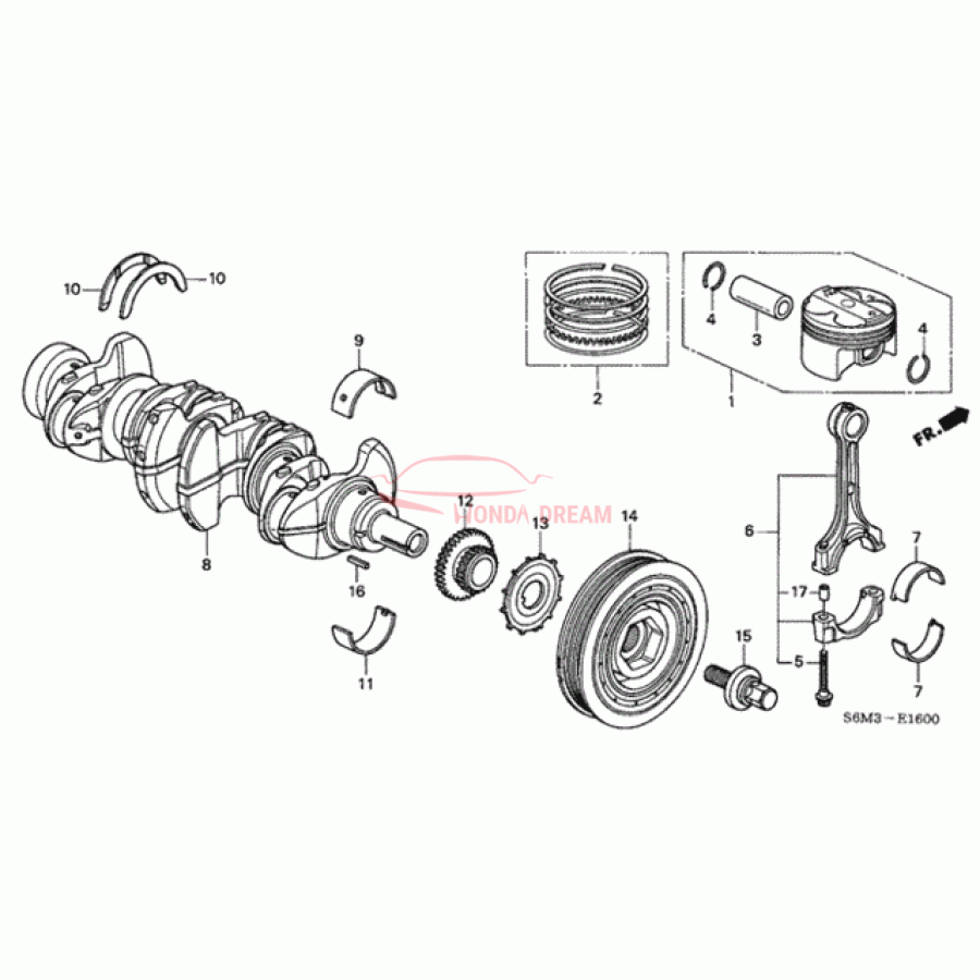 Crankshaft (13310-PNA-000) - 1