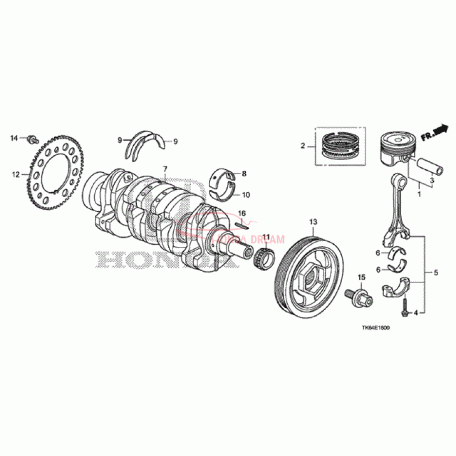 Crankshaft (13310-RK8-J00) - 1