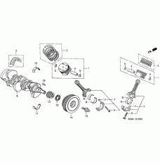 Bearing A, main upper black (13321-P8A-A01)