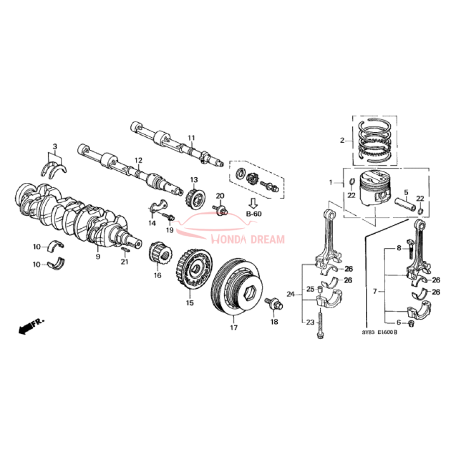 Bearing A, main blue (13321-PK1-752) - 2