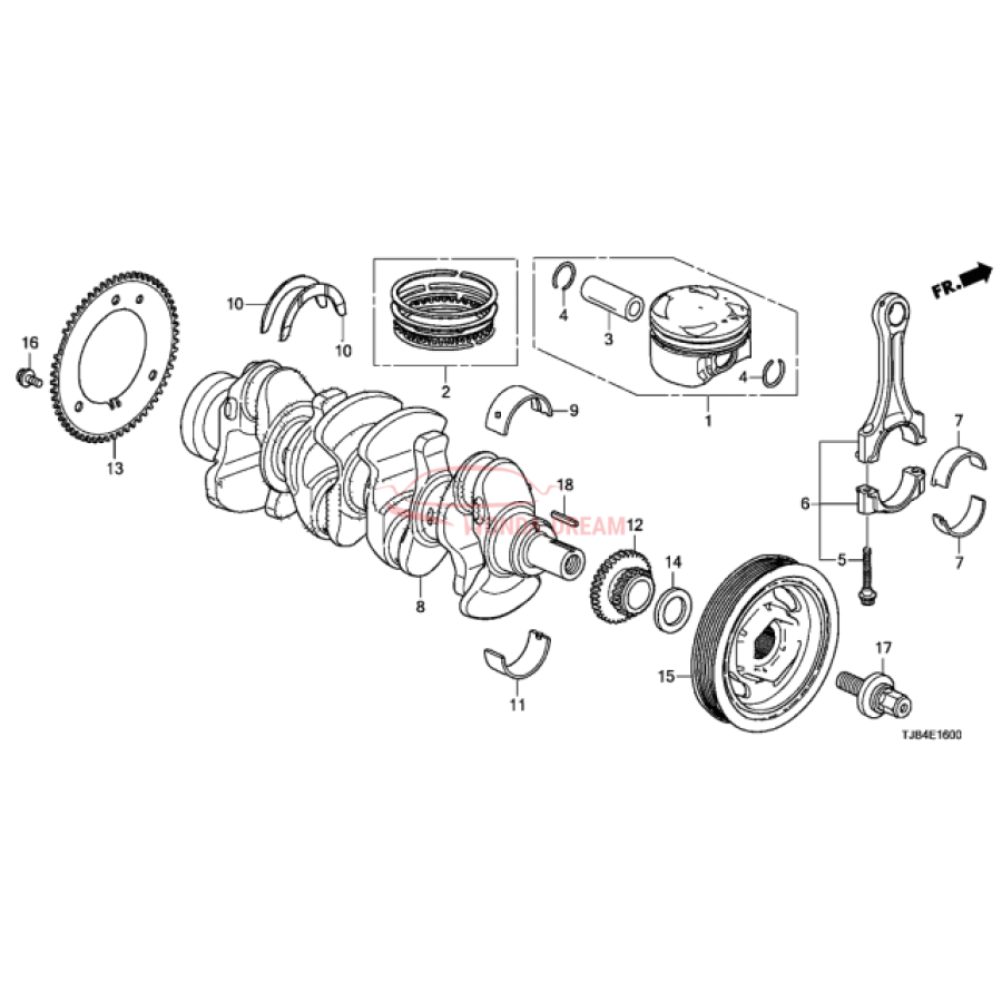 Bearing A, main upper blue (13321-RPY-G02) - 1