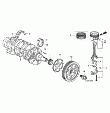 Bearing B, main upper black (13322-PWA-003)