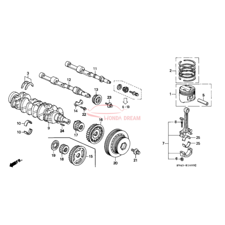 BEARING C,MAIN (13323-P0H-A01) - 1