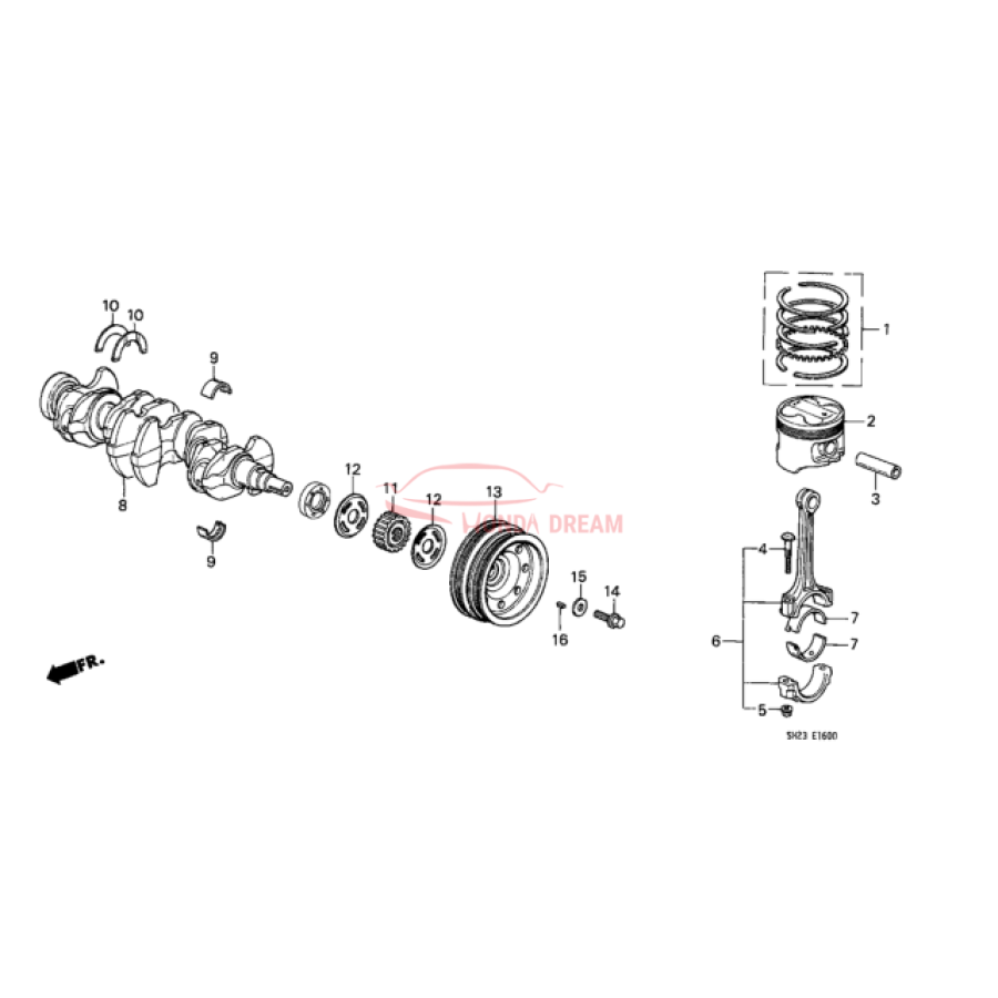 BEARING D,MAIN (G (13324-PM6-003) - 1