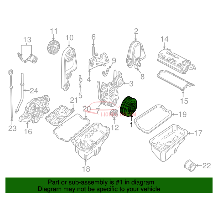 PULLEY COMP,CRANK (13810-P2K-003) - 2