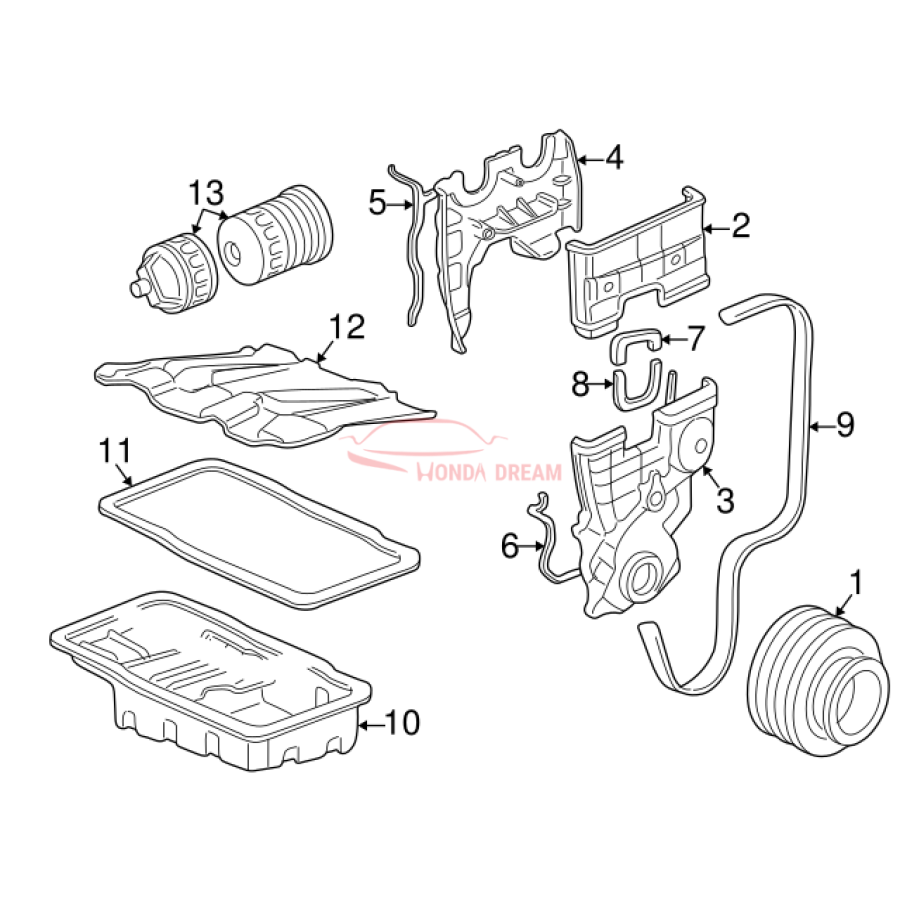 PULLEY COMP,CRANK (13810-P3F-003) - 3