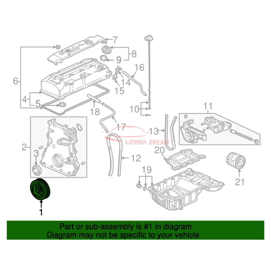 PULLEY COMP,CRANK (13810-PCX-003) - 2