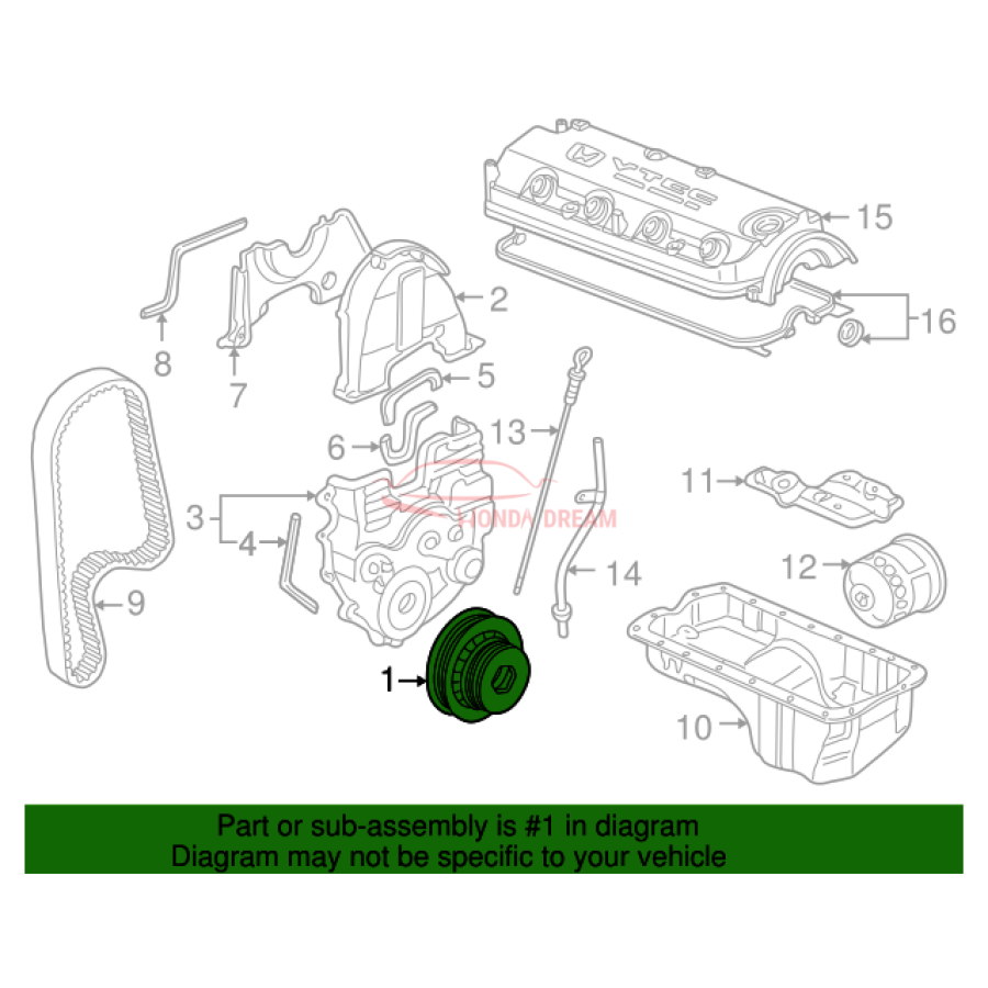 PULLEY COMP,CRANK (13810-PEA-007) - 2