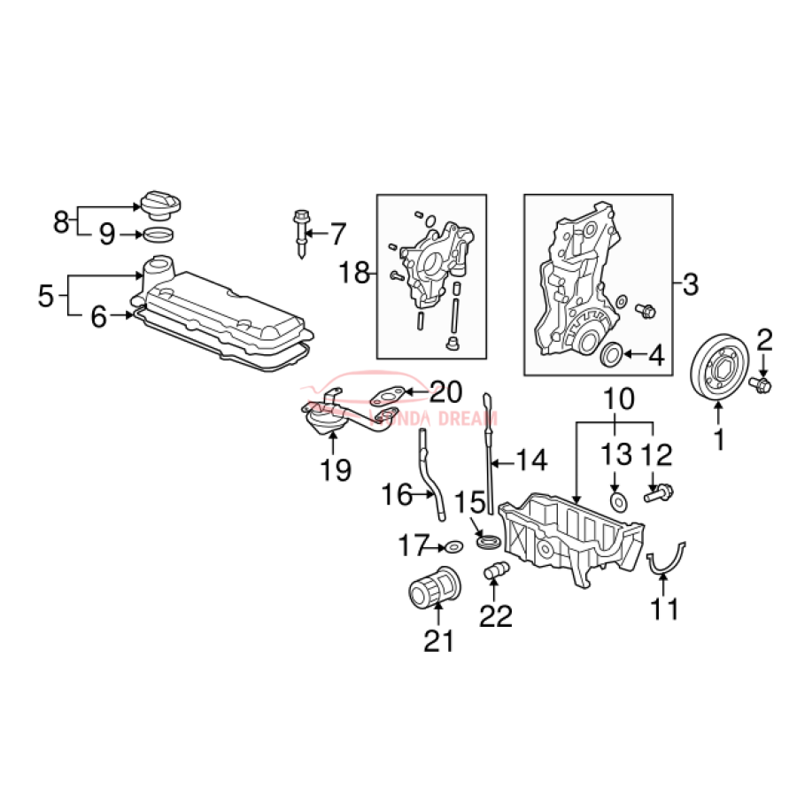 PULLEY COMP,CRANK (13810-RB0-003) - 3