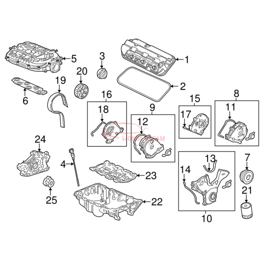 PULLEY COMP., CRANKSHAFT (13810-RJA-003) - 3