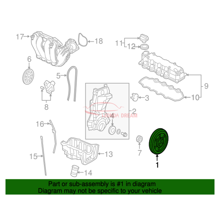 PULLEY COMP,CRANK (13810-RMX-003) - 2