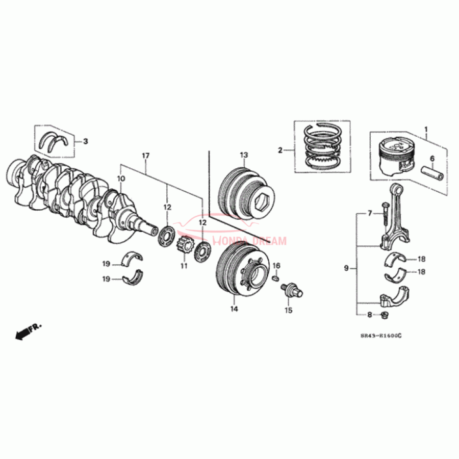 PULLEY,CRANKSHAFT (13811-P00-U00) - 1