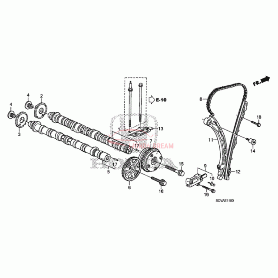 CAMSHAFT COMP,IN (14110-RTB-000) - 1