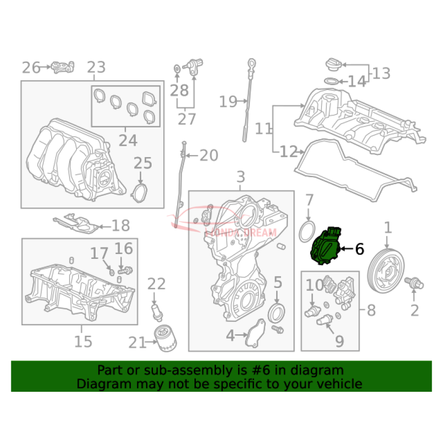 Електродвигун актуатора системи VTC (14320-5R0-J01) - 3