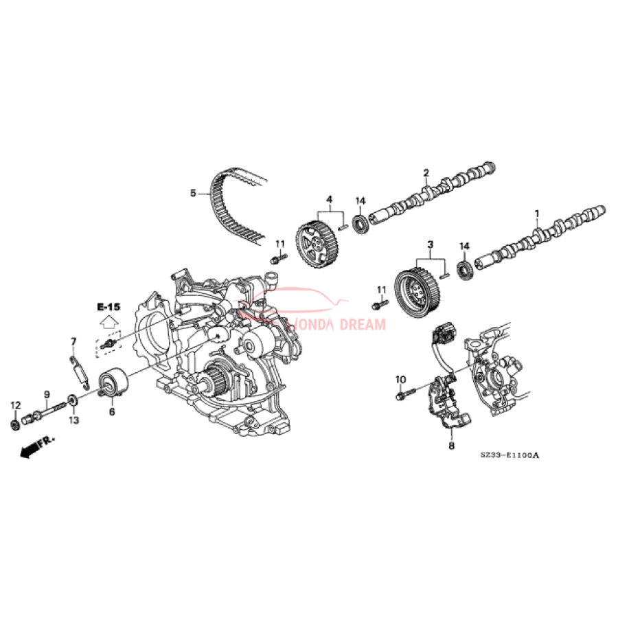 BELT,TIMING 197RU (14400-P5A-004) - 3