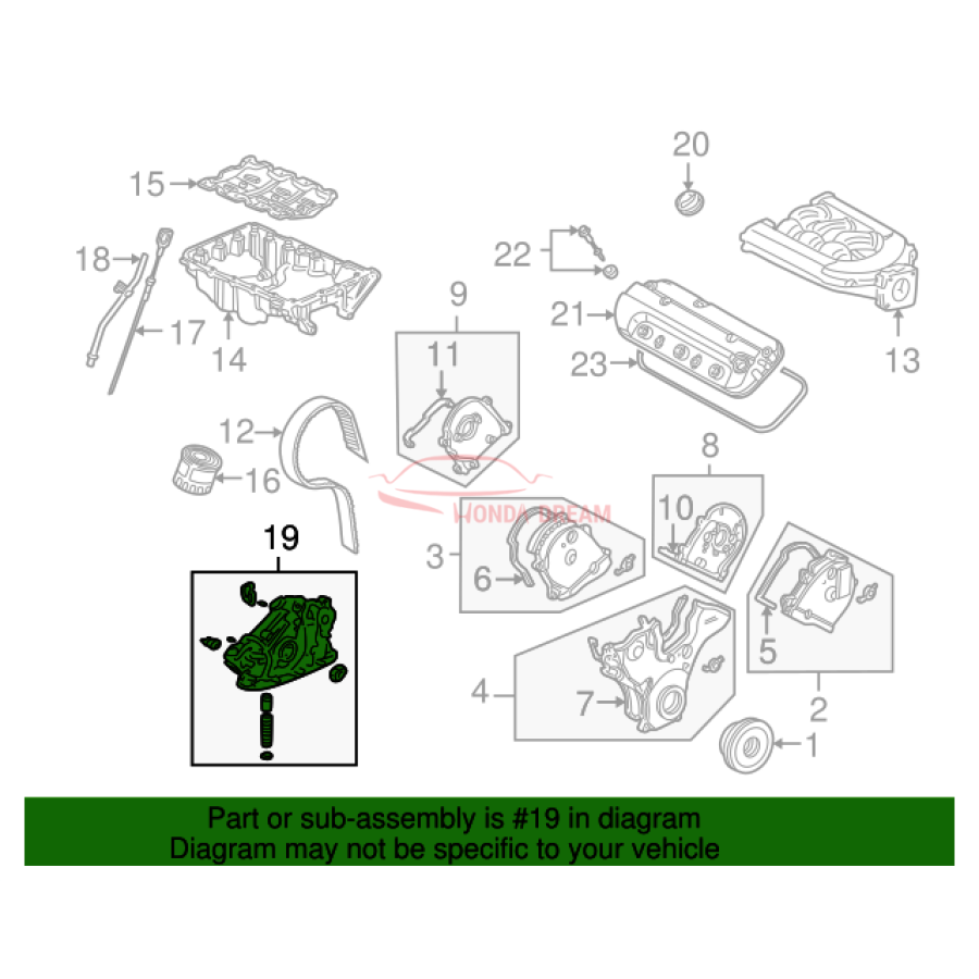 PUMP ASSY,OIL (15100-P8E-A01) - 2