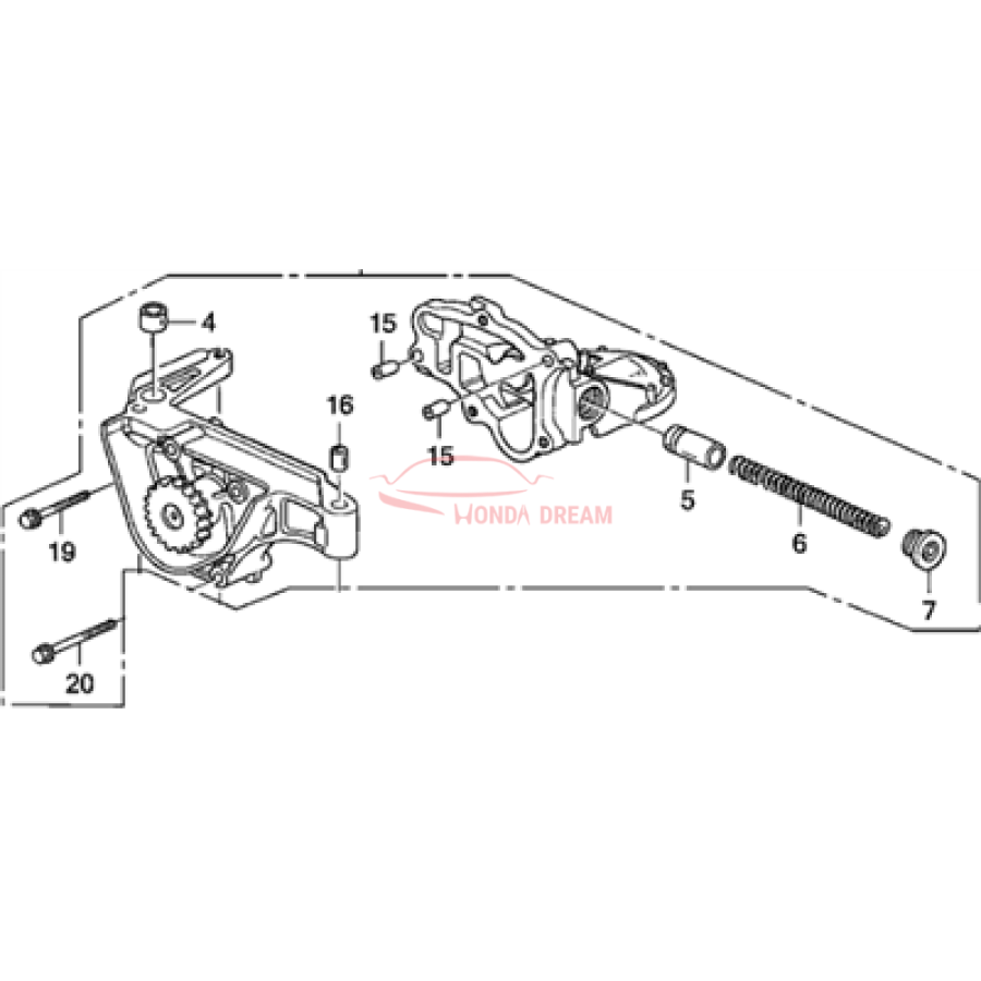 Насос оливний у зборі (15100-PCX-013) - 1