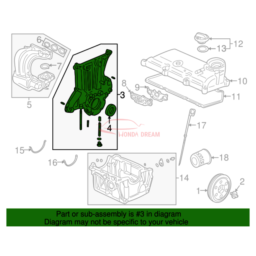 PUMP ASSY,OIL (15100-PHM-013) - 2