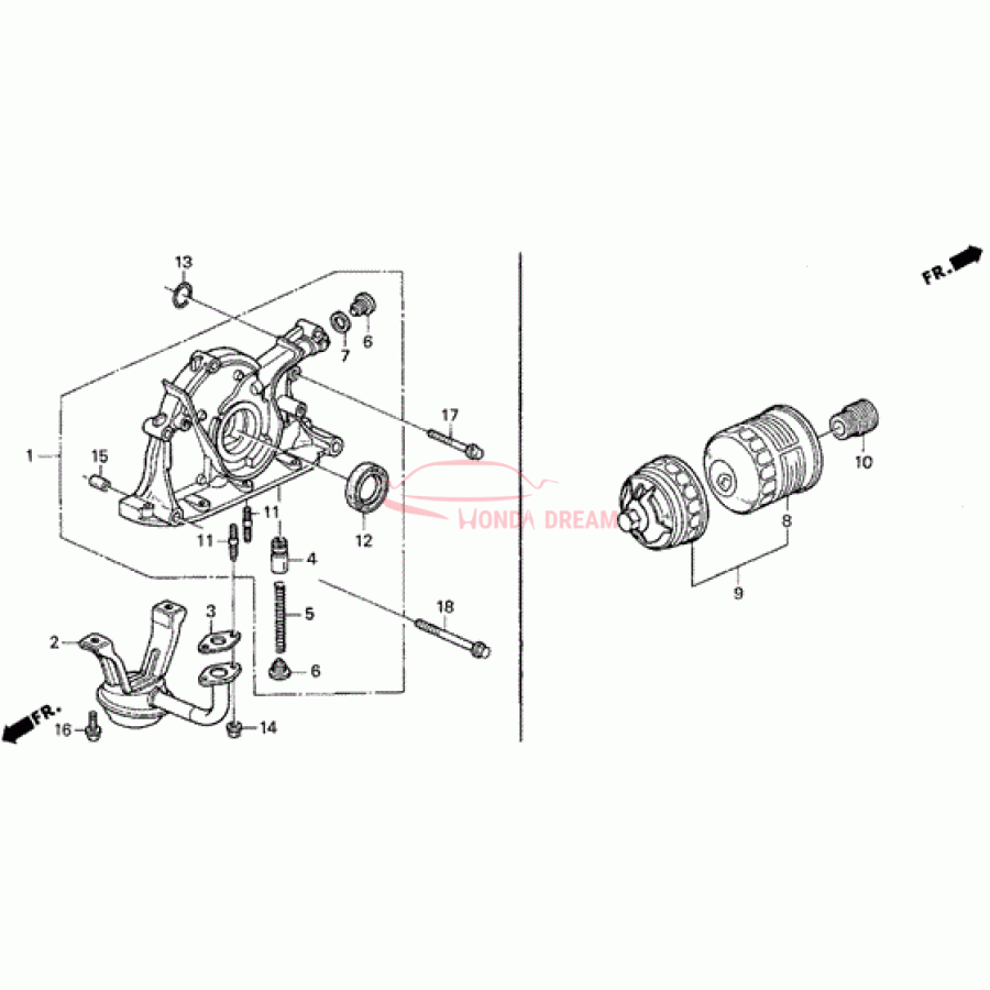 Насос оливний у зборі (15100-PR4-A03) - 1