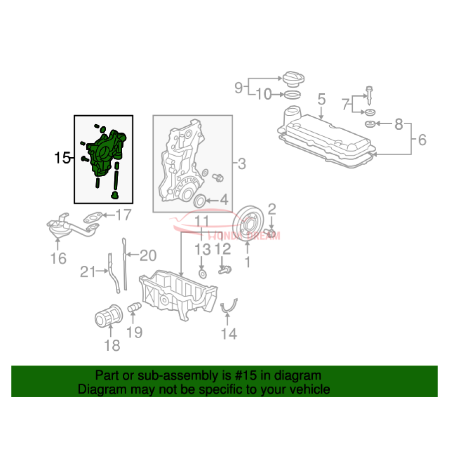 PUMP ASSY,OIL (15100-PWA-003) - 2