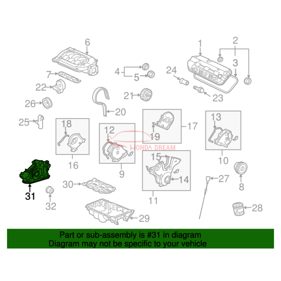 PUMP ASSY,OIL (15100-R72-A02) - 2