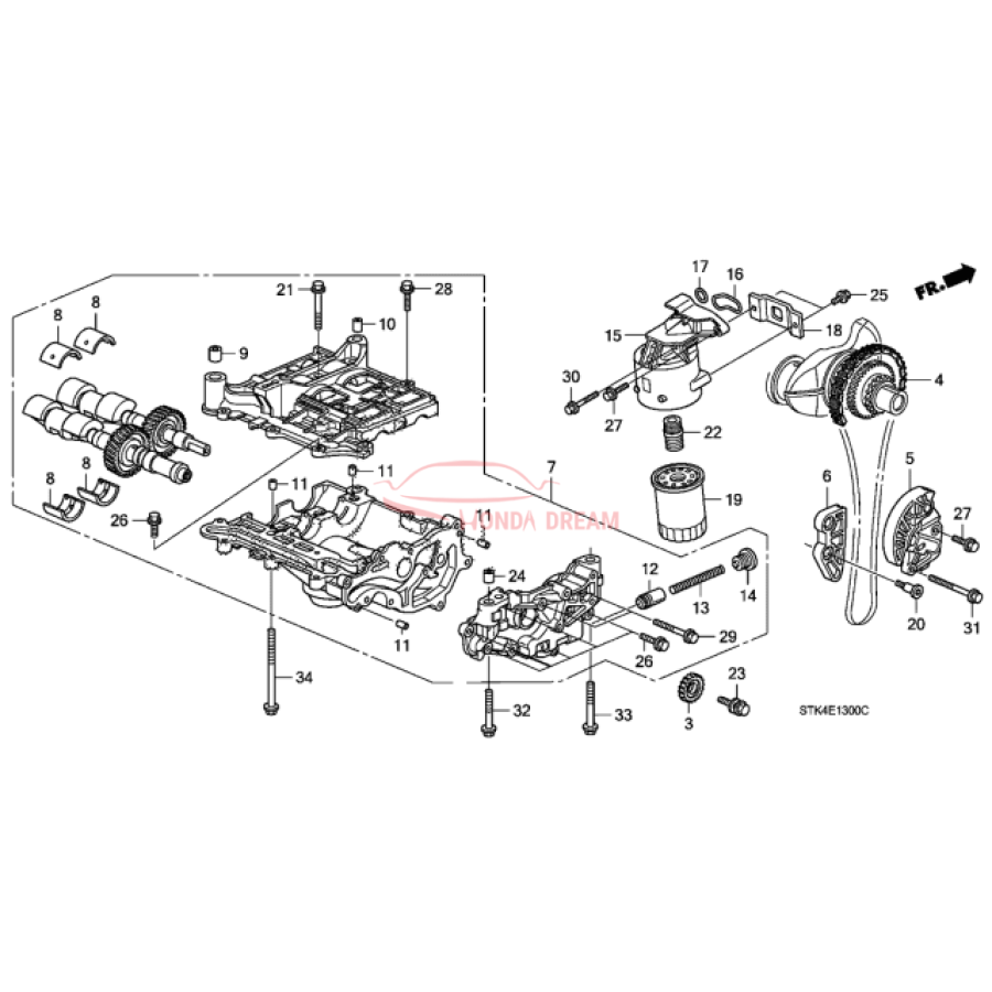 Gasket, Oil Filter Base (15302-RWC-A01) - 3