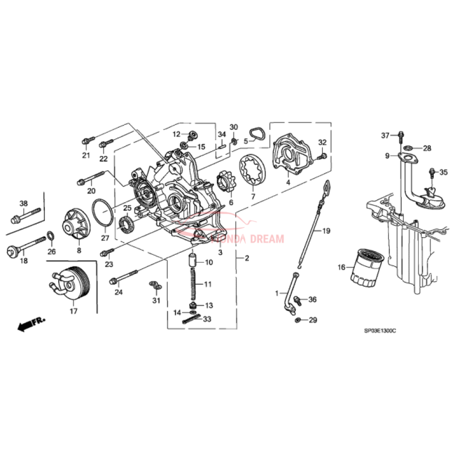 Oil filter (15400-PL2-305) - 2