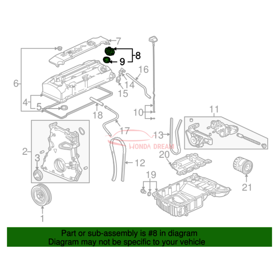 Кришка маслозаливного отвору (15610-PCX-A01) - 3