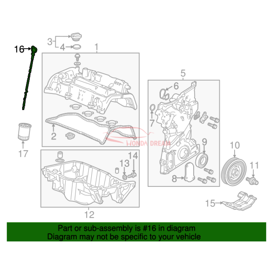 Gauge Complete, Oil Level (15650-5A2-A04) - 3