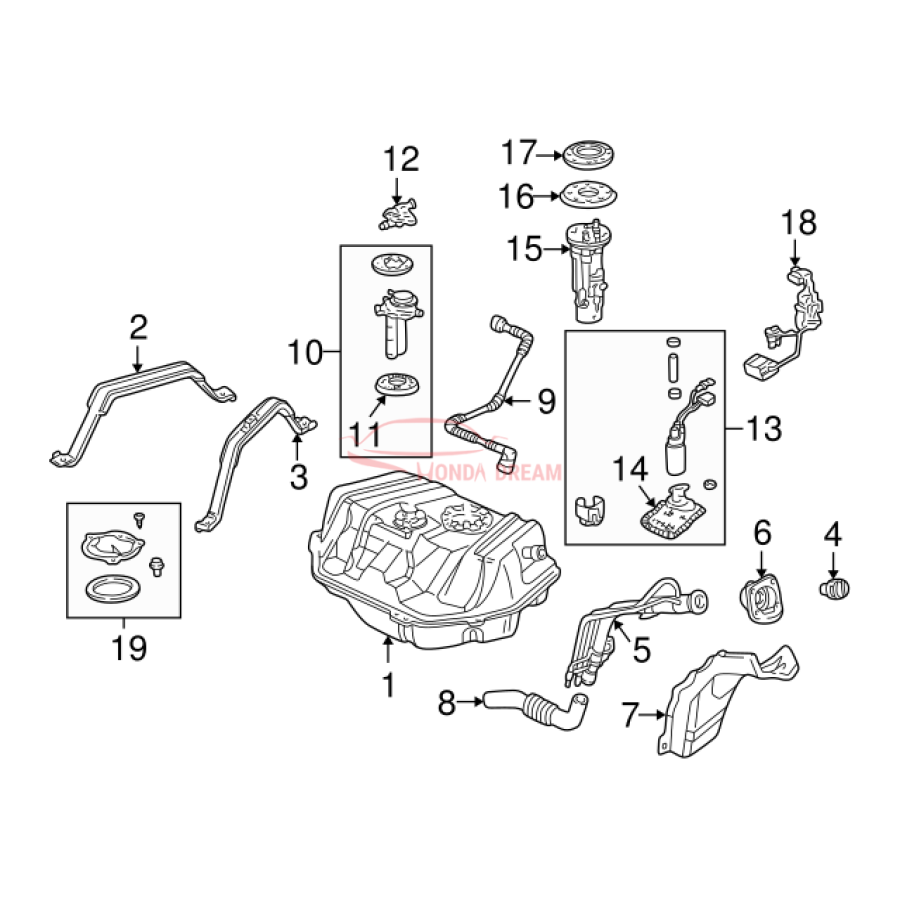 Fuel filter (16010-S84-A01) - 2