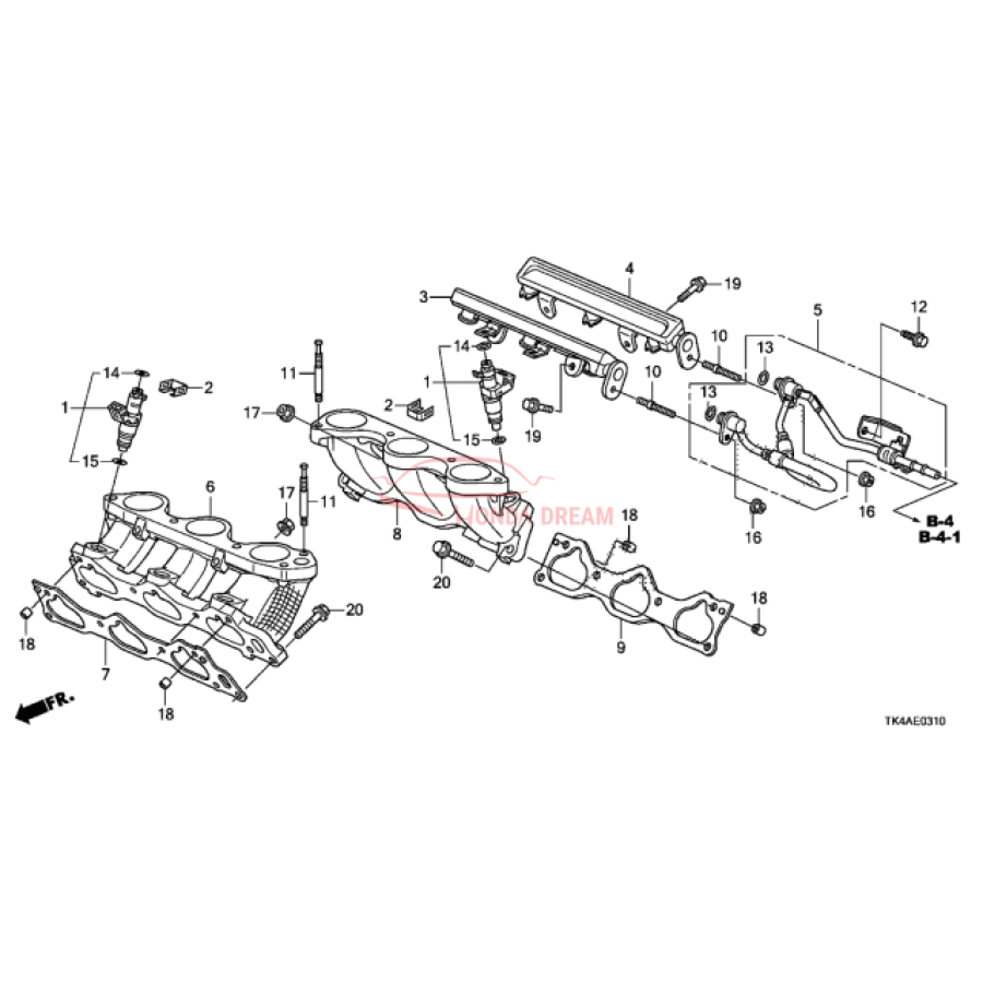 PIPE COMP,FR FUEL (16610-RN0-A01) - 2