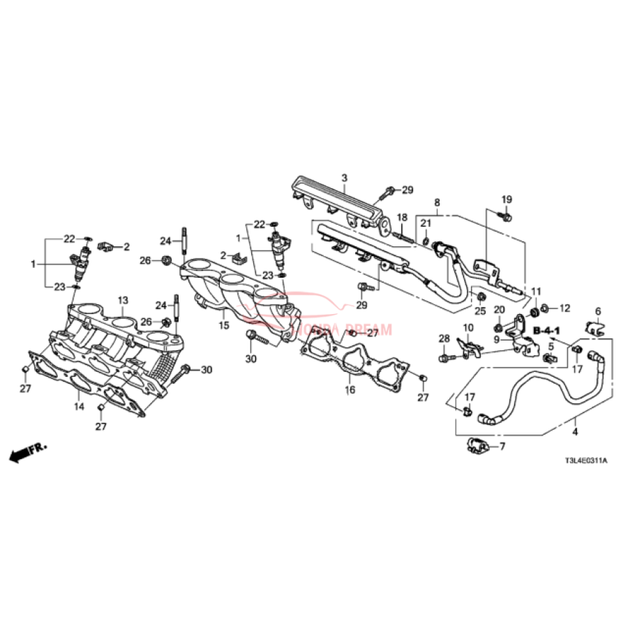 PIPE COMP,RR FUEL (16620-5G0-A01) - 2