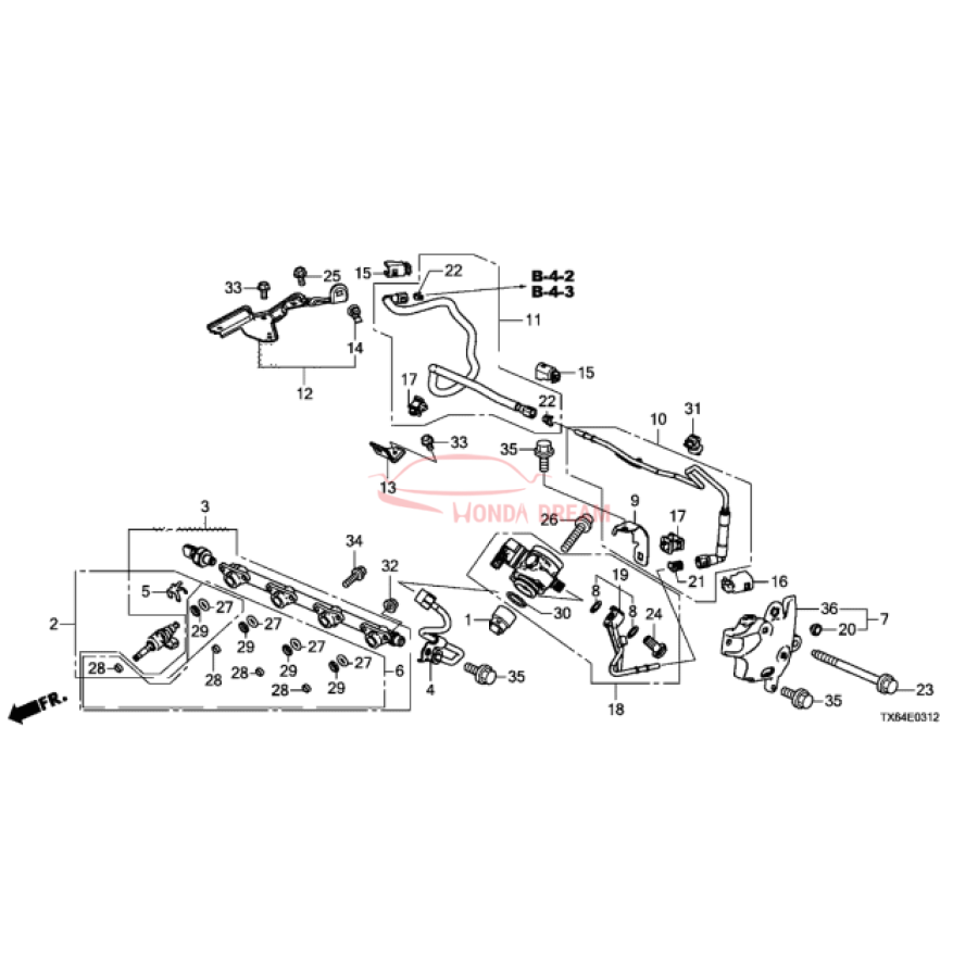 Pipe Complete B, Fuel (16721-RDF-A01) - 1