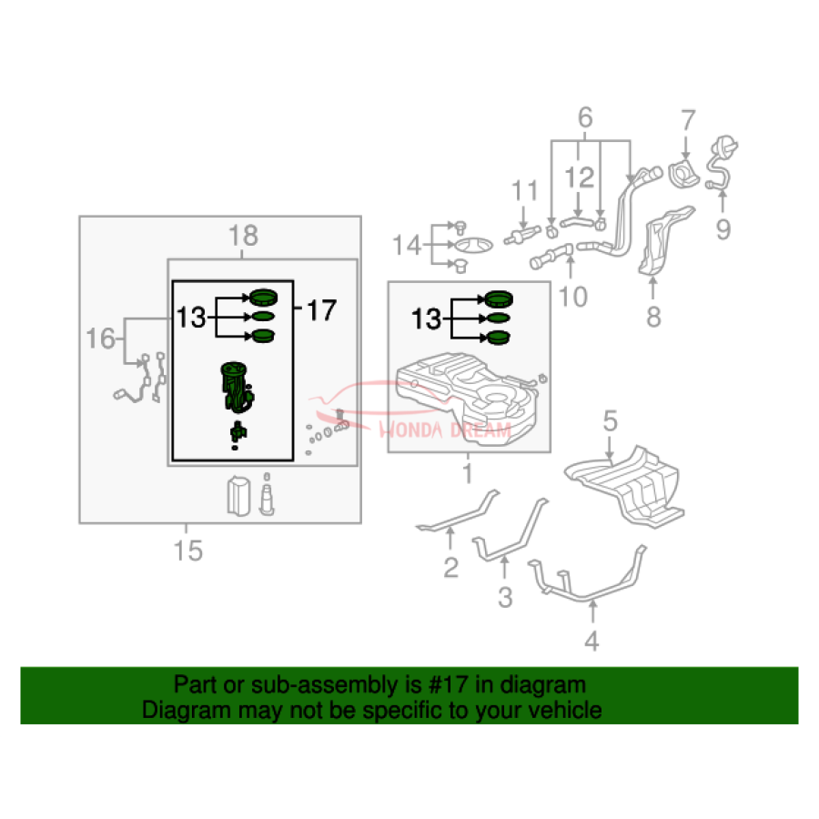 Fuel filter (17048-SWA-A00) - 2