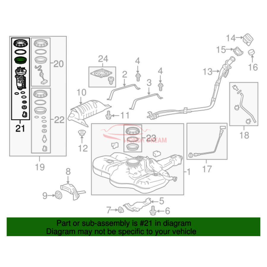 Fuel filter (17048-T5R-A00) - 2