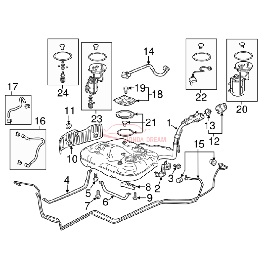 Fuel filter (17048-THR-A00) - 3