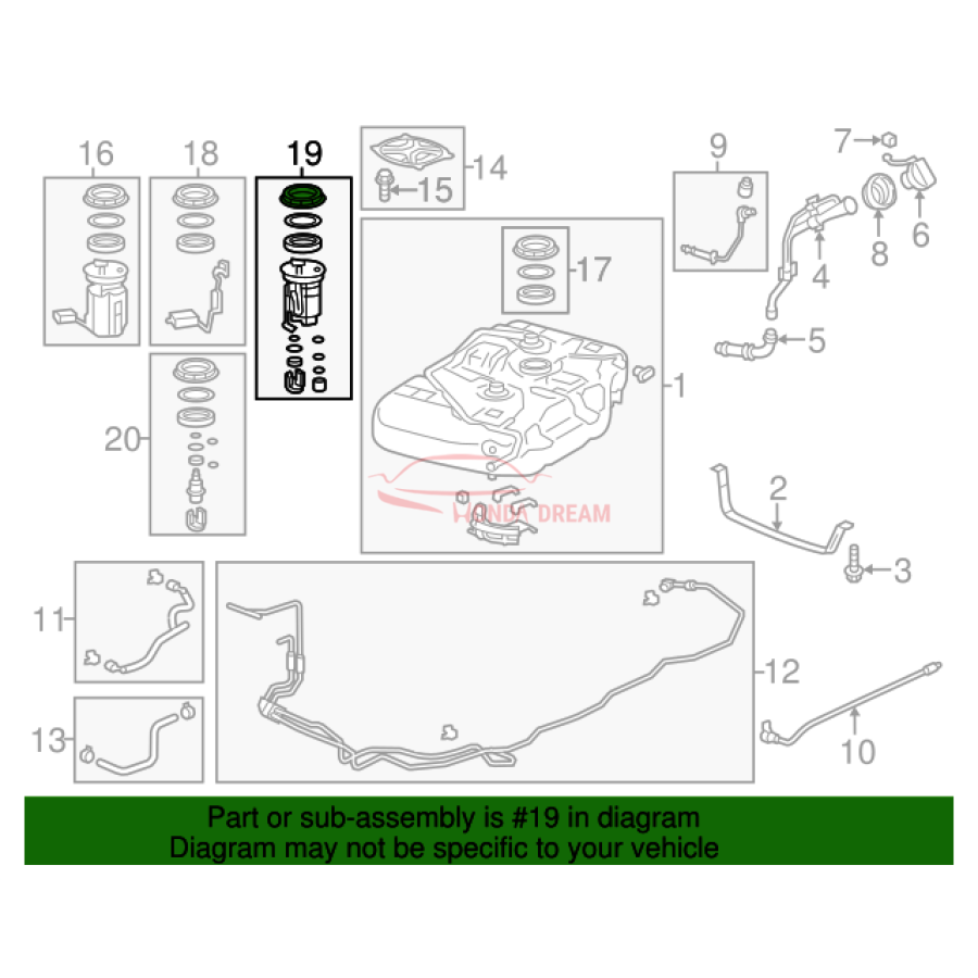 Fuel filter (17048-TK8-A00) - 2