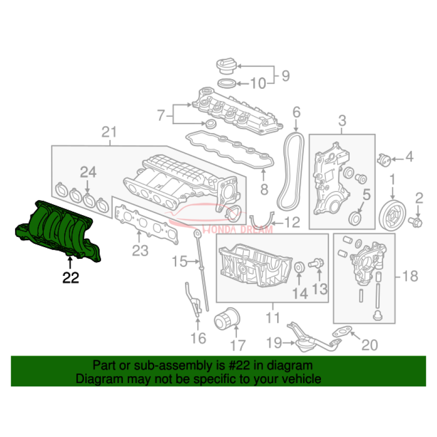 MANIFOLD COMP,IN (17100-RB1-000) - 3