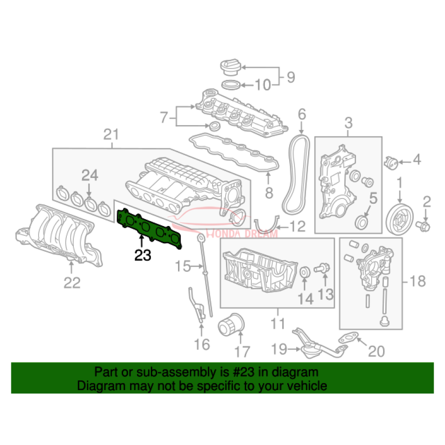 GASKET,IN MANIFOL (17105-RB0-004) - 3