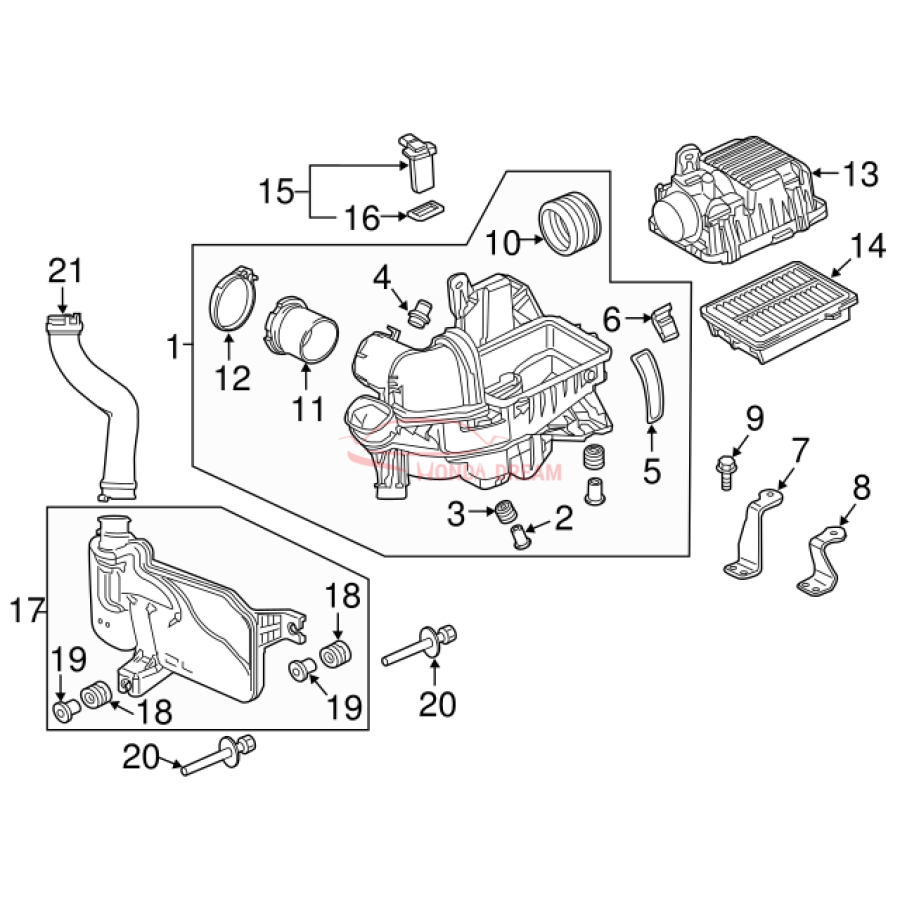 SET,AIR/C CASE (17201-5R1-J01) - 2