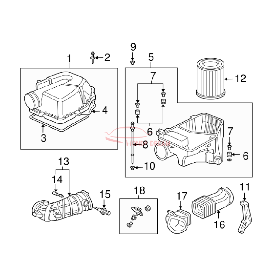 SET,AIR/C CASE (17201-PNA-000) - 2