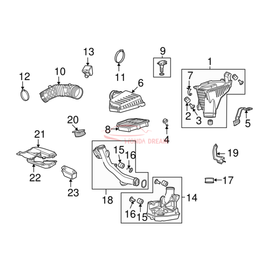 SET,AIR/C CASE (17201-R40-A00) - 2