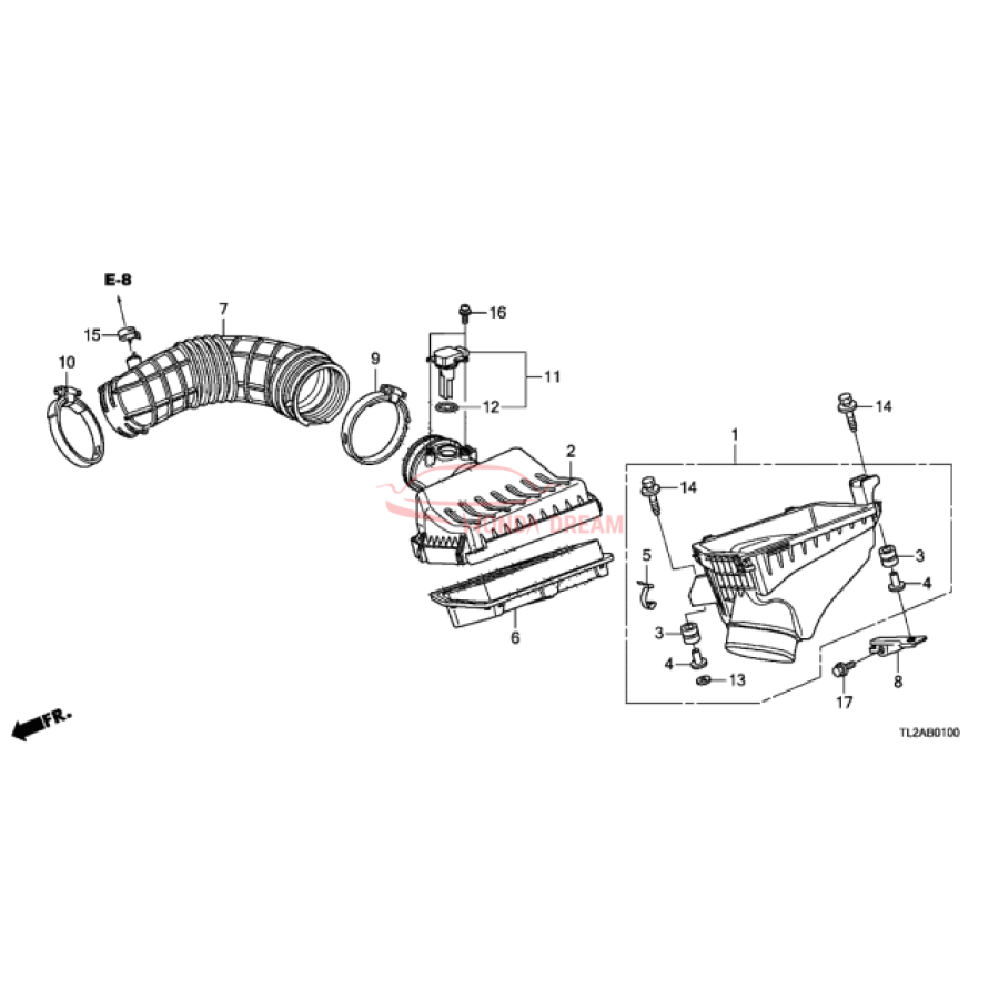 SET,AIR/C CASE (17201-RL5-A00) - 2