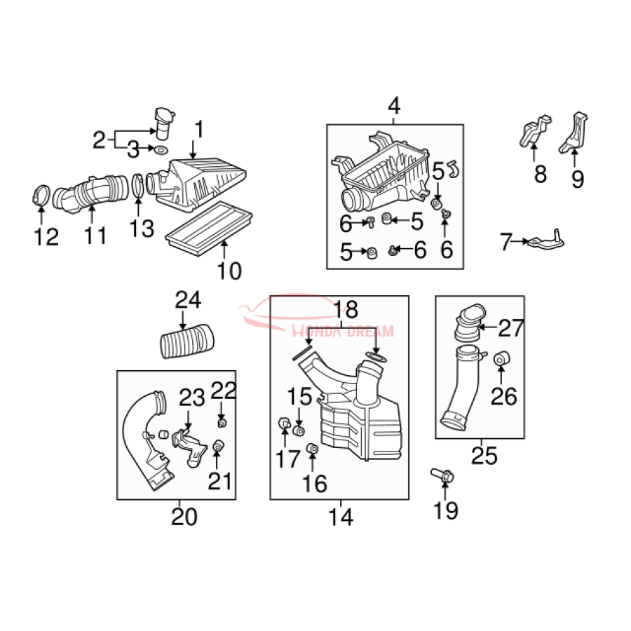 SET,AIR/C CASE (17201-RRA-A00) - 2