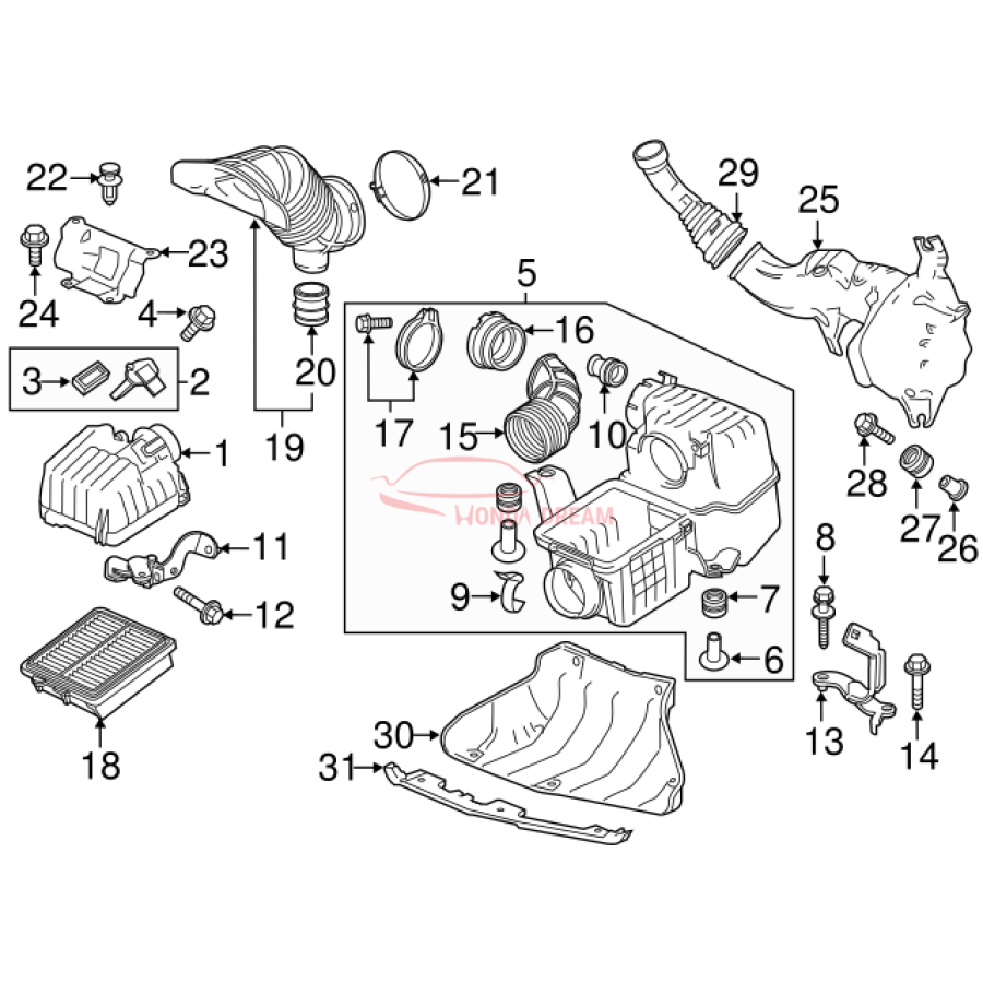 SET,AIR/C CASE (17201-RTW-010) - 2