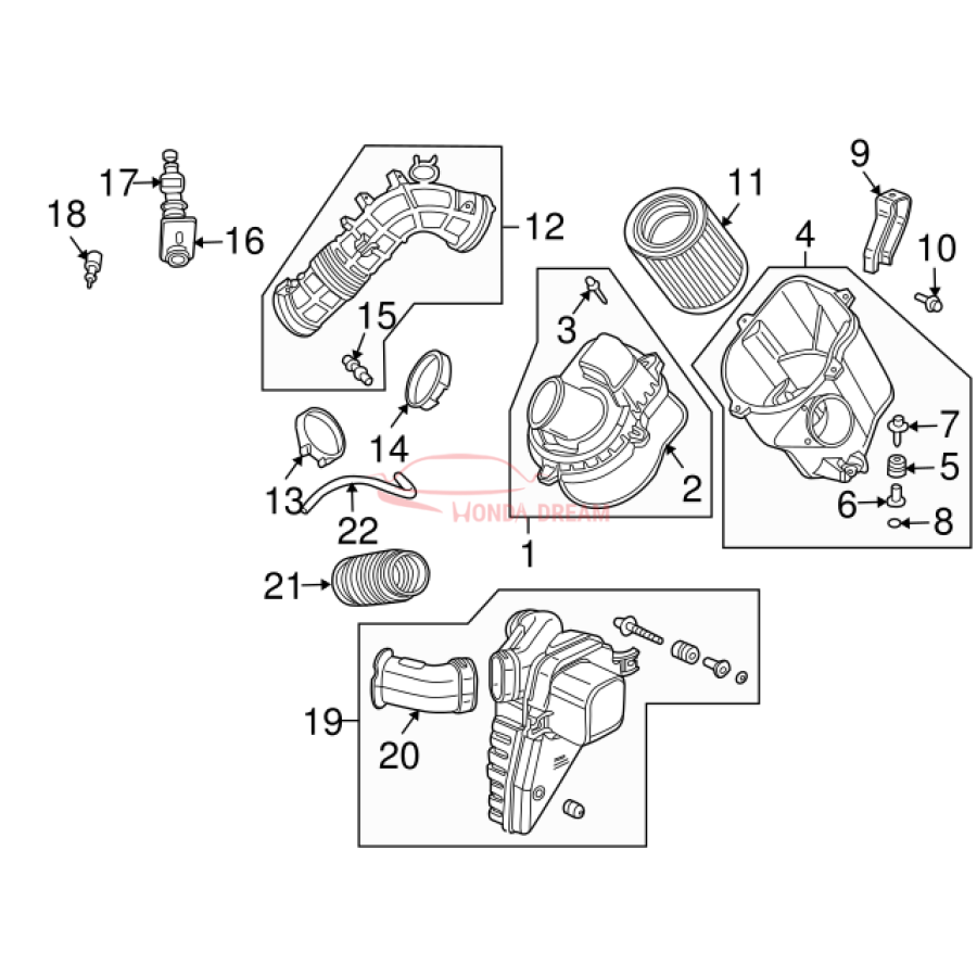 SET,AIR/C COVER (17202-PZD-A00) - 2